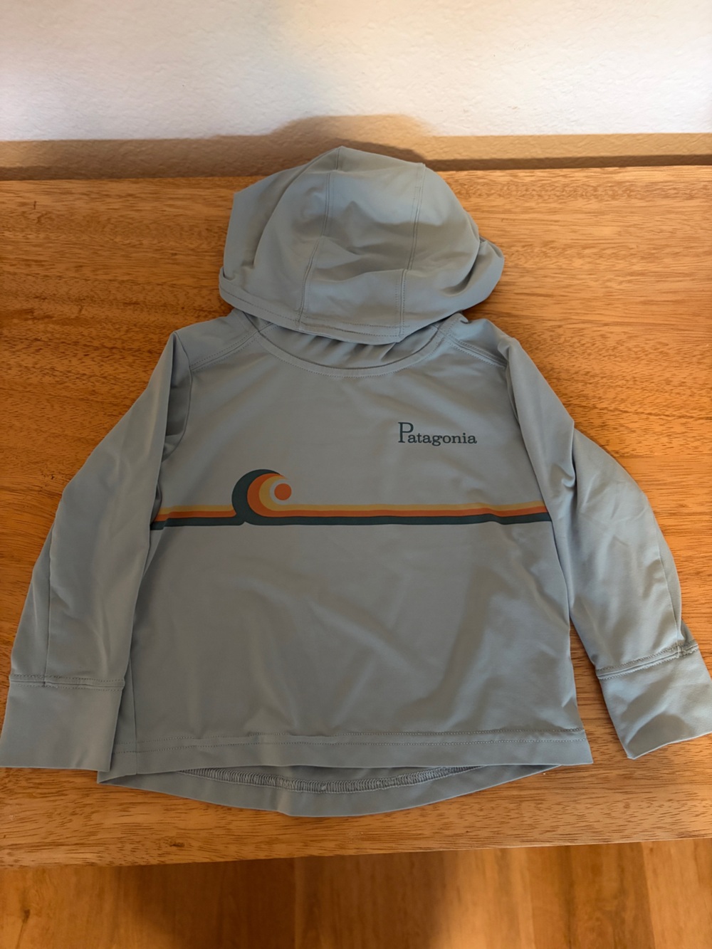 Patagonia Kids' Light Blue Hooded Rash Guard 12-18 months